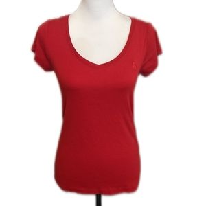 Ralph Lauren Sport red scoop neck tee t-shirt, cotton/lyocell, L